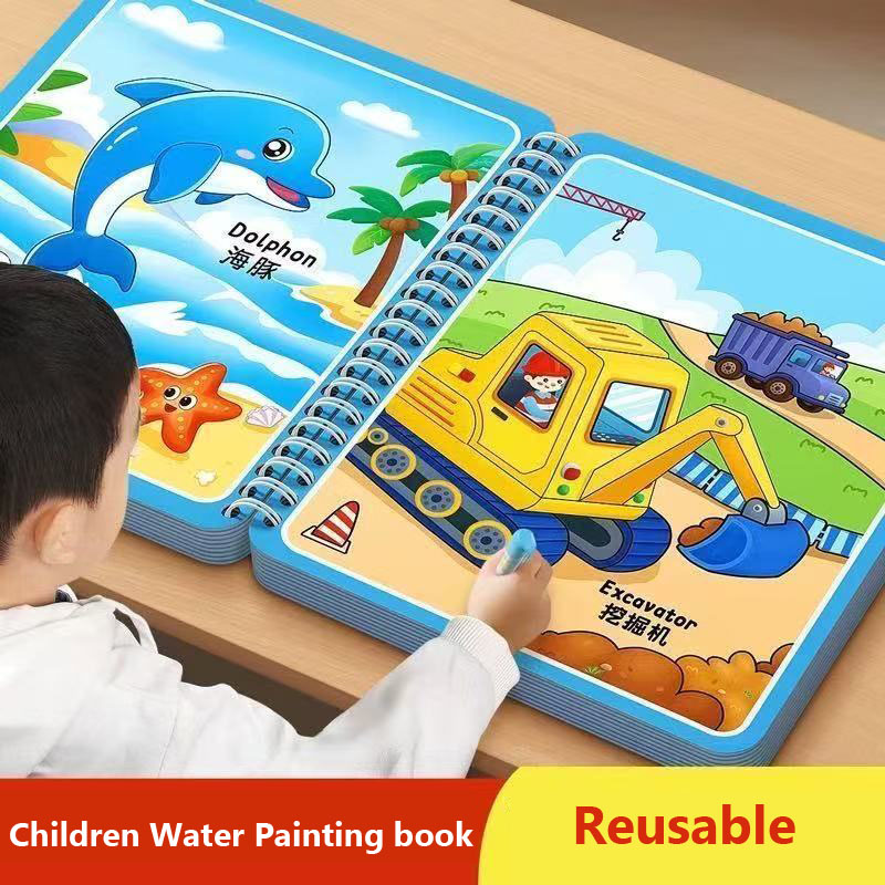 Reusable Water Magic Coloring Book - Livre de dessin à l'eau magique