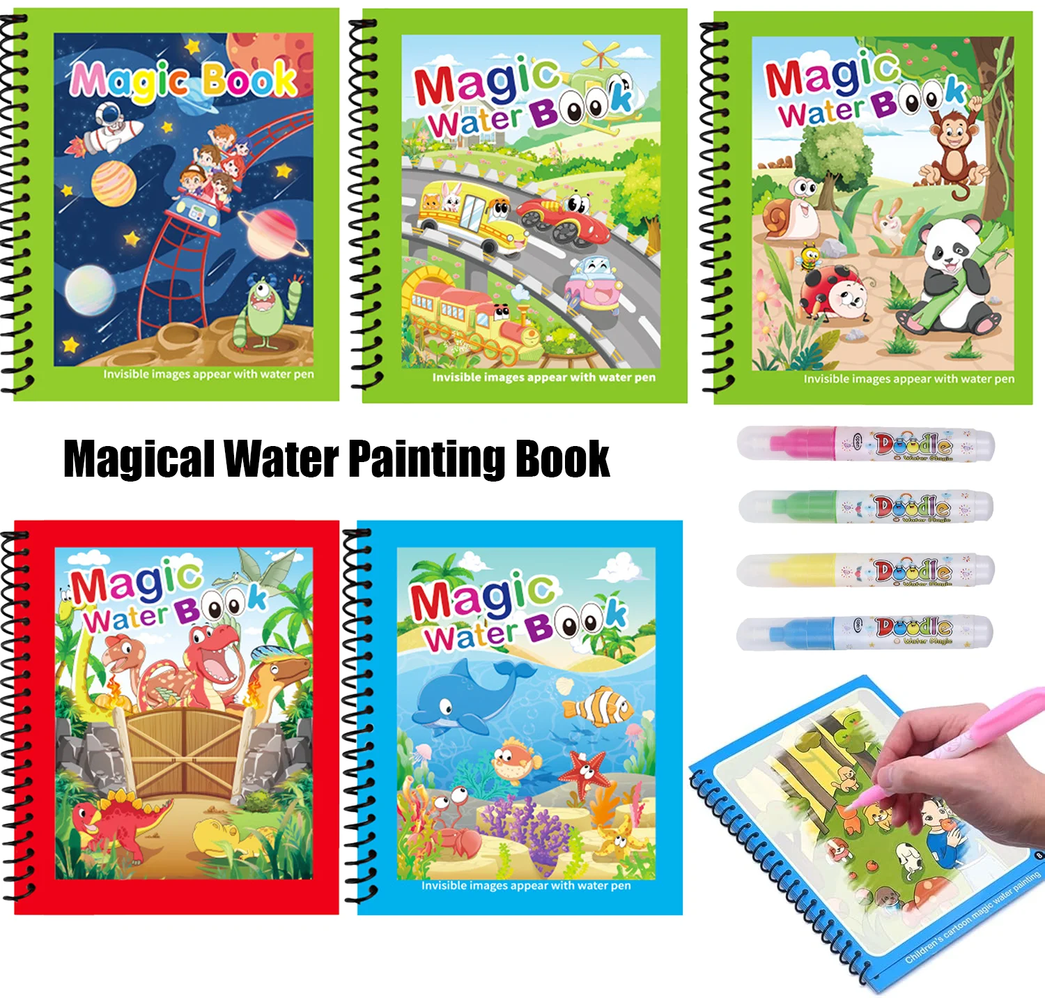 Reusable Water Magic Coloring Book - Livres de dessin à l'eau magiques