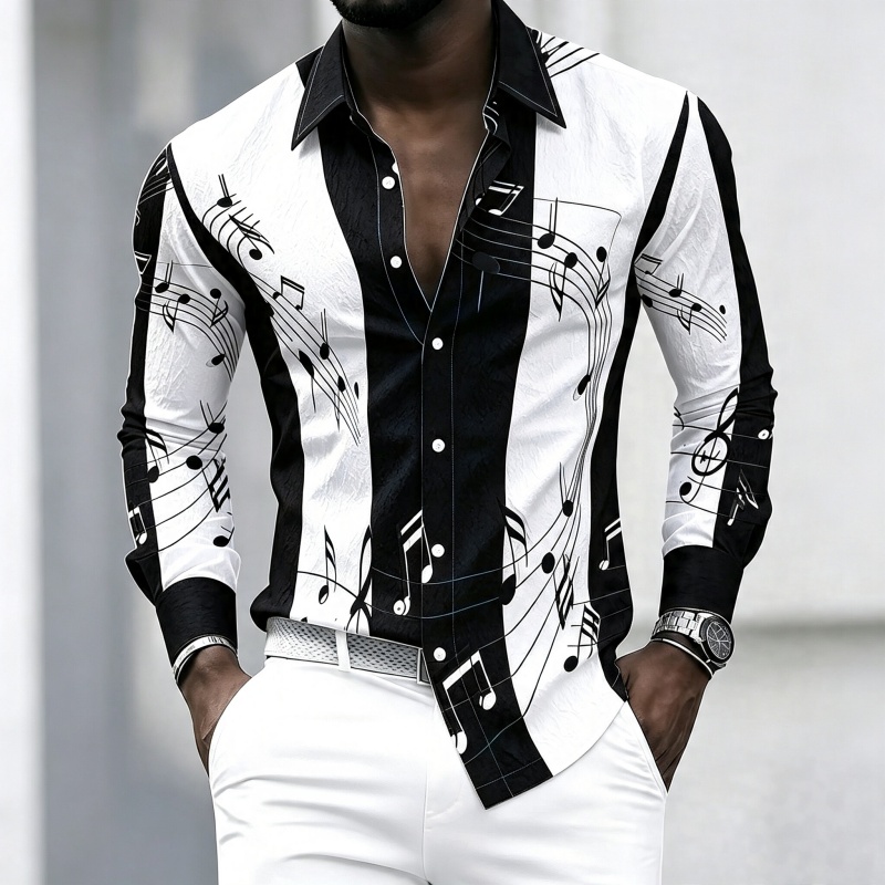 Music - Chemise à col pour homme avec