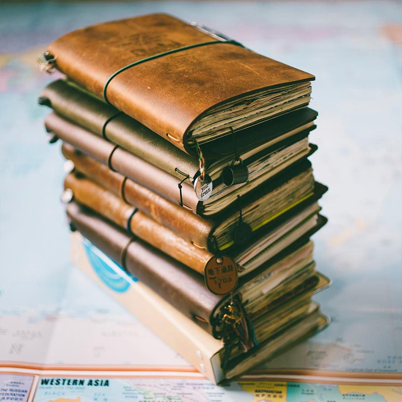Vintage Leather Journal Notebook - Cahier de couverture en cuir rétro