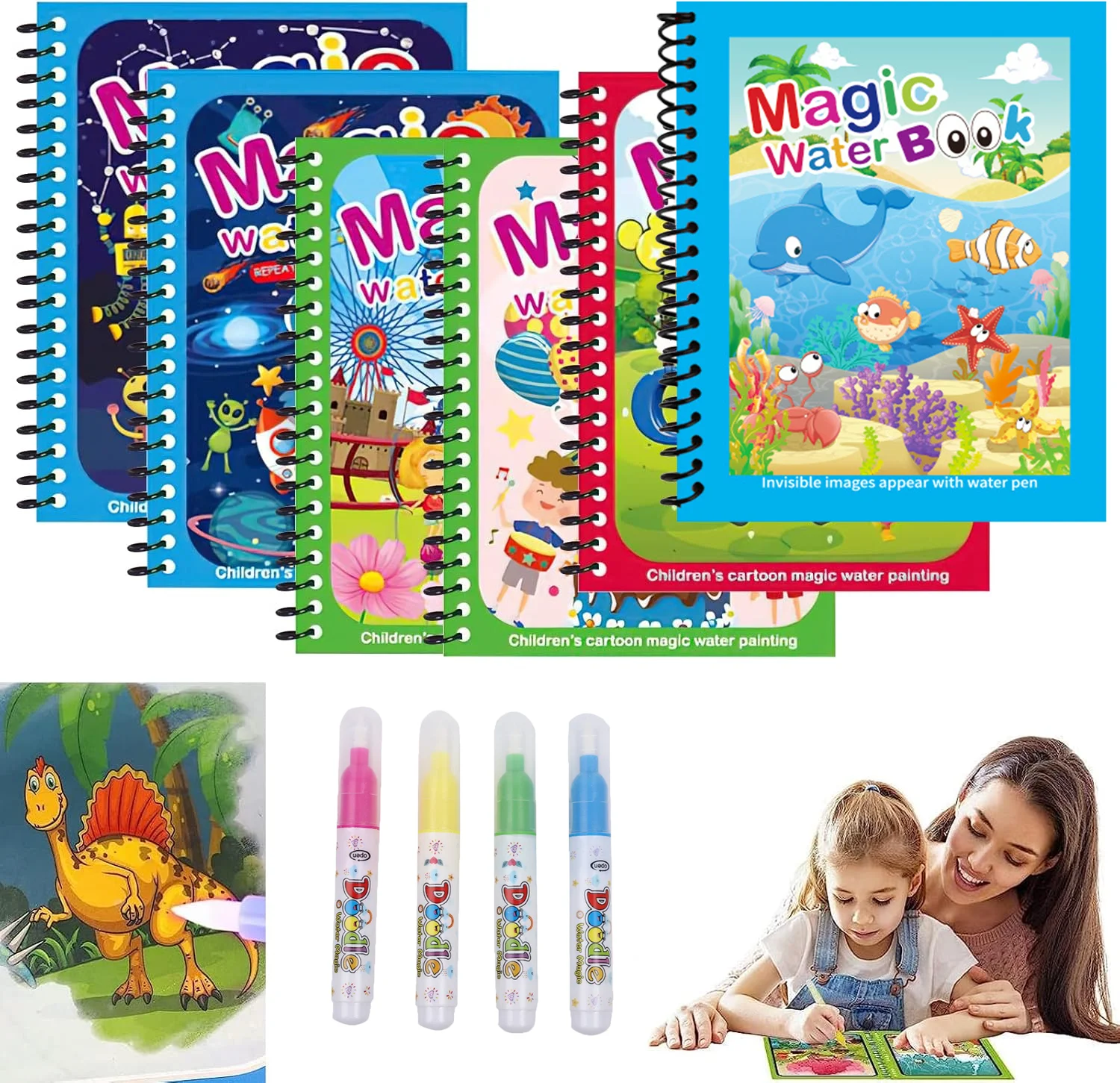 Reusable Water Magic Coloring Book - Livre de coloriage réutilisable à l'eau