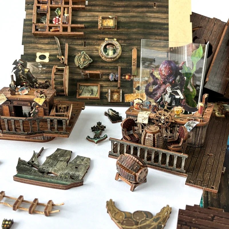 Diy Wooden Book Nook Kit Shelf Insert - Miniature bricolage en bois nouveau monde