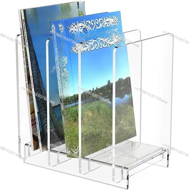 Clear Acrylic Book Stand Holder - Porte-revues en acrylique transparent et organisateur