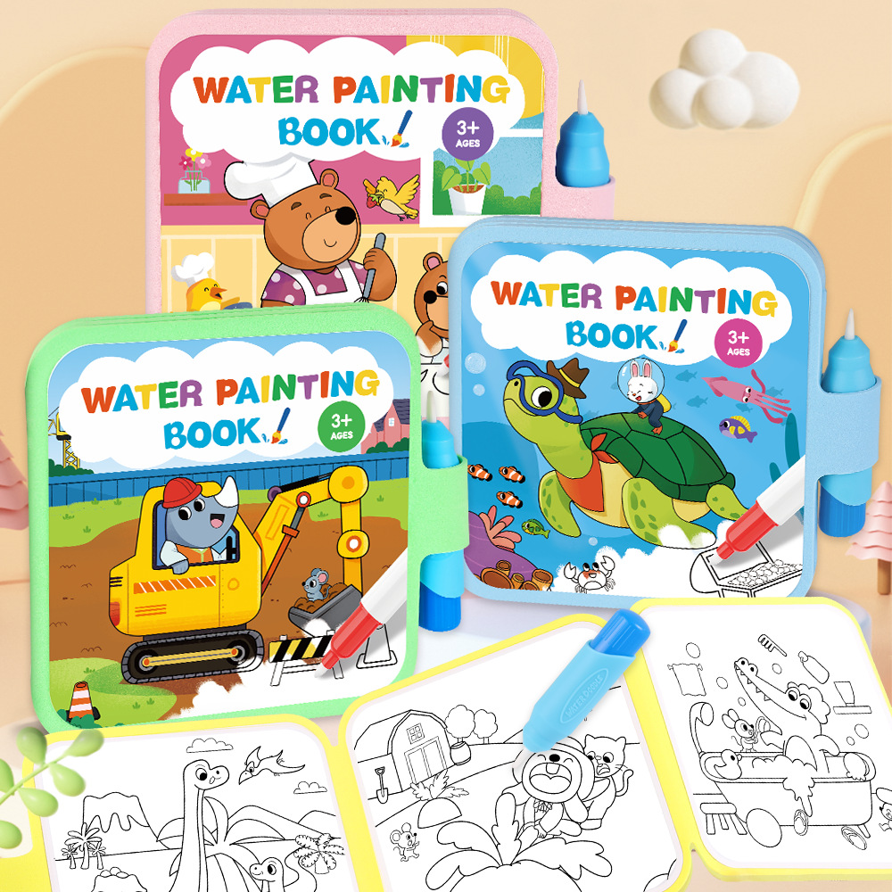 Reusable Water Magic Coloring Book - Livre de peinture à l'eau magique