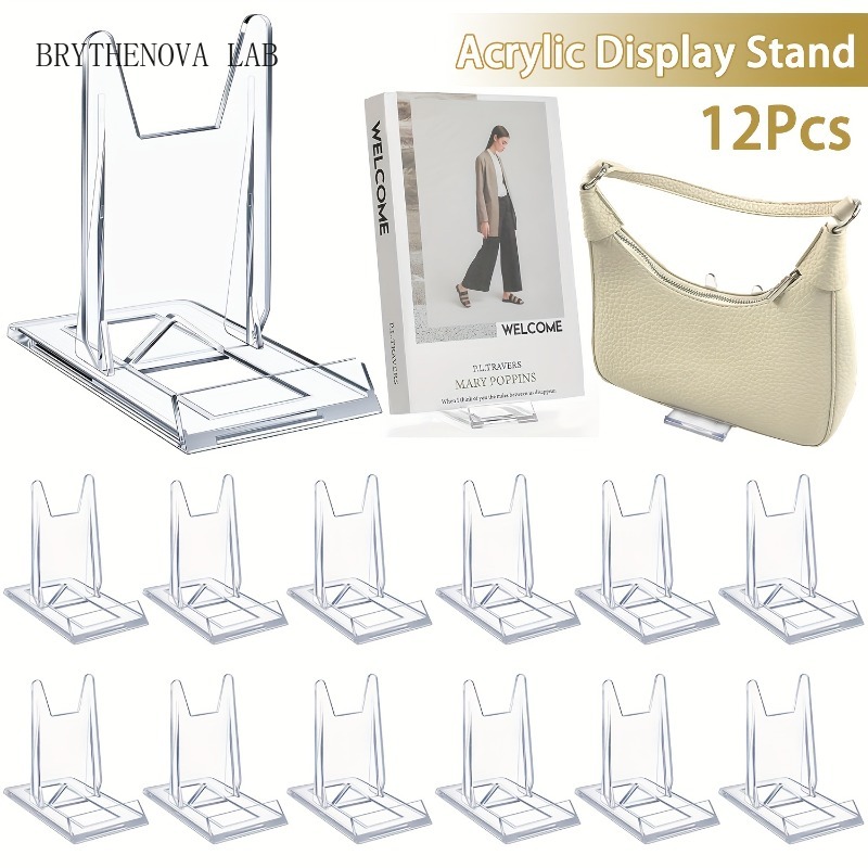 Clear Acrylic Book Stand Holder - 12 supports de présentation en acrylique