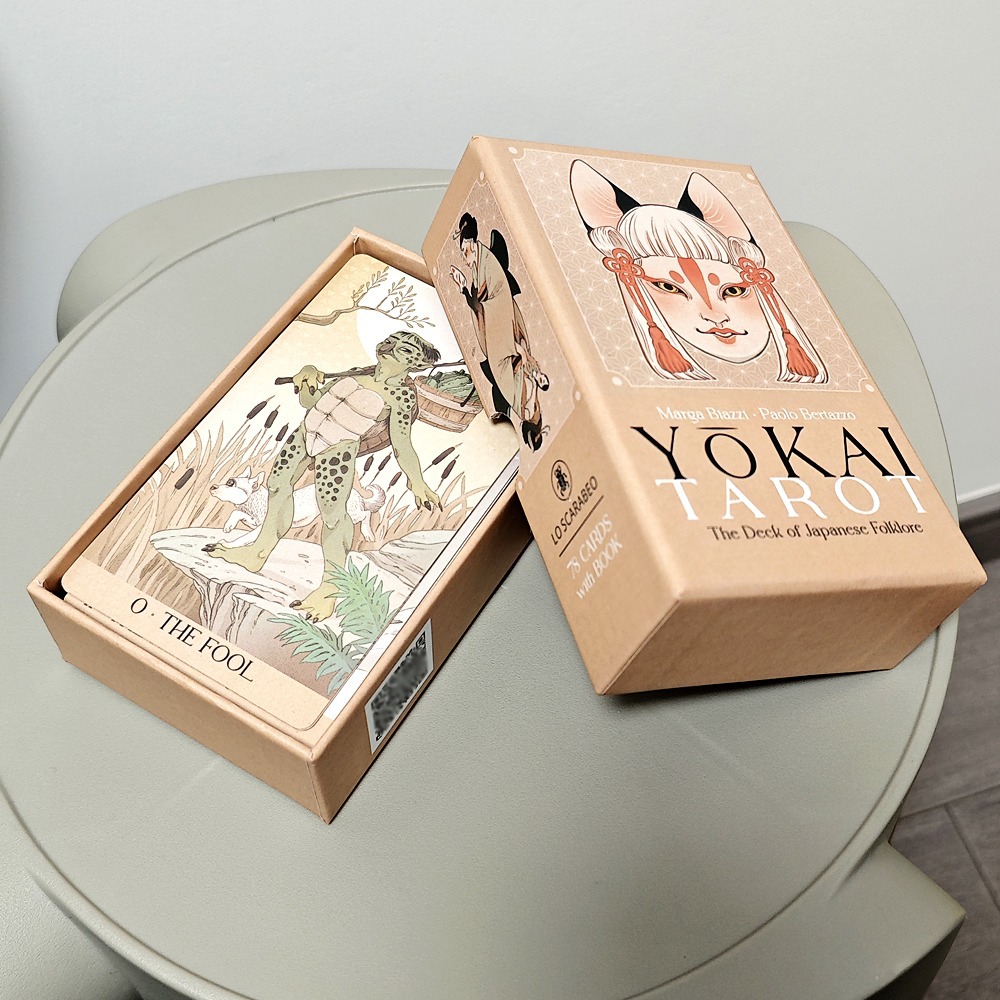 Tarot Deck With Guidebook - Cartes de tarot Yokai, 78 pièces,