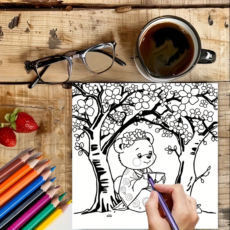 Livre de coloriage ours mignon - Adult Coloring Book Stress Relief avis et prix
