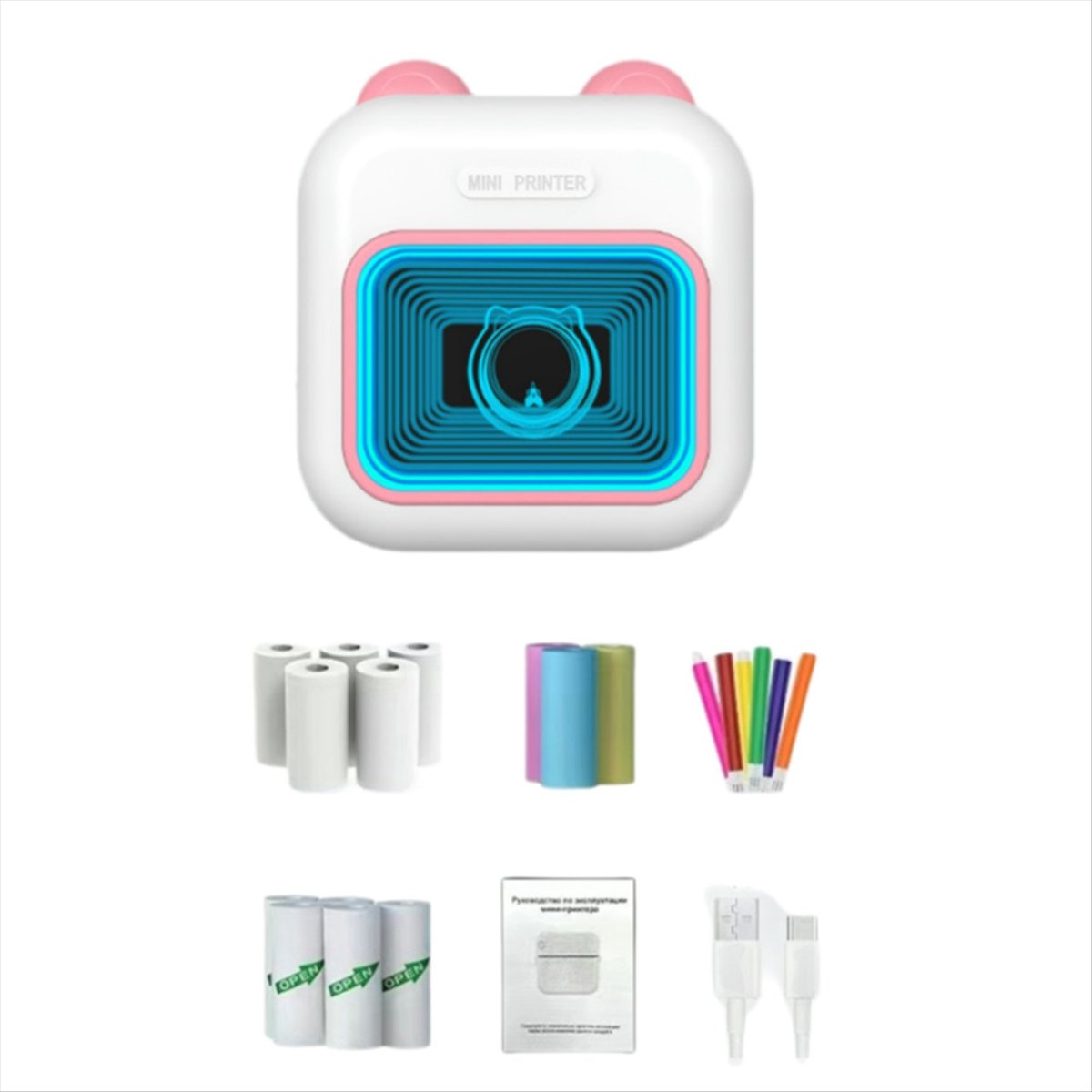 Mini imprimante d'autocollants - Mini Pocket Thermal Printer Paper Roll avis et prix