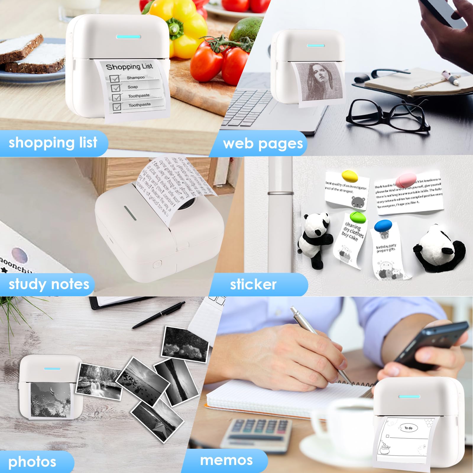 10 rouleaux de papier d'impres - Mini Pocket Thermal Printer Paper Roll avis et prix