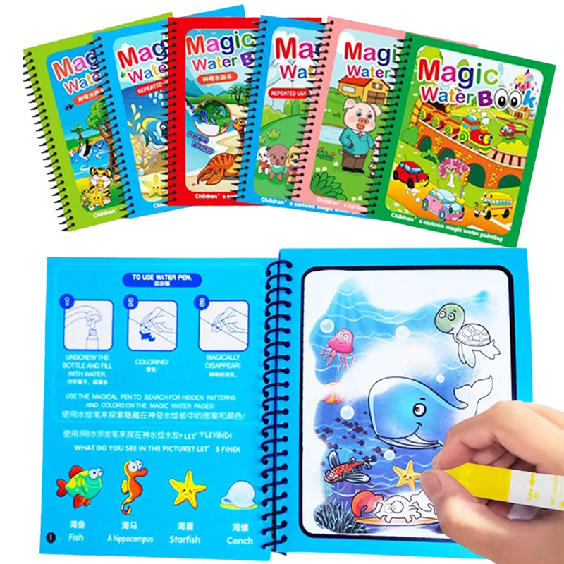 Livre de coloriage magique réu - Reusable Water Magic Coloring Book avis et prix