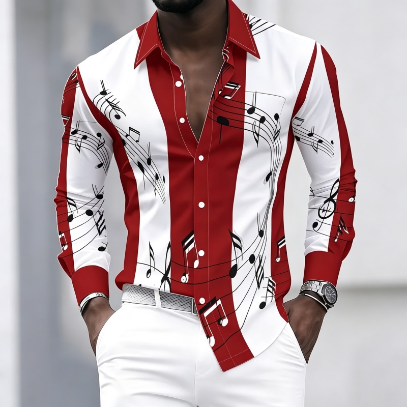 Chemise à col pour homme avec  - Music avis et prix