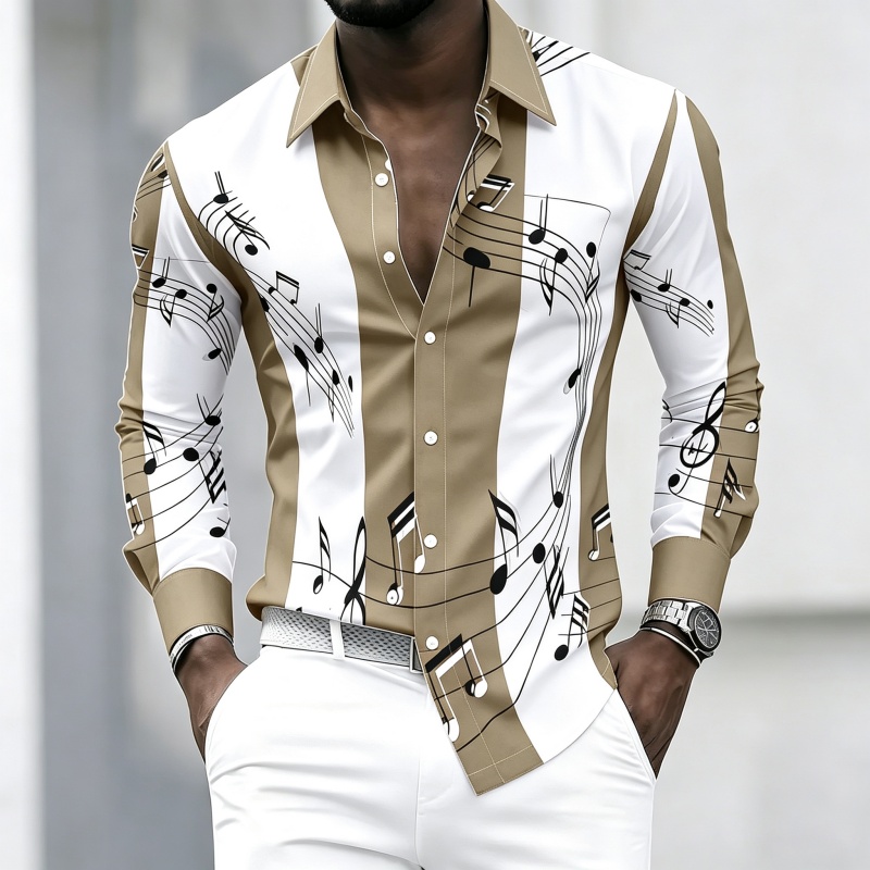 Chemise à col pour homme avec  - Music avis et prix