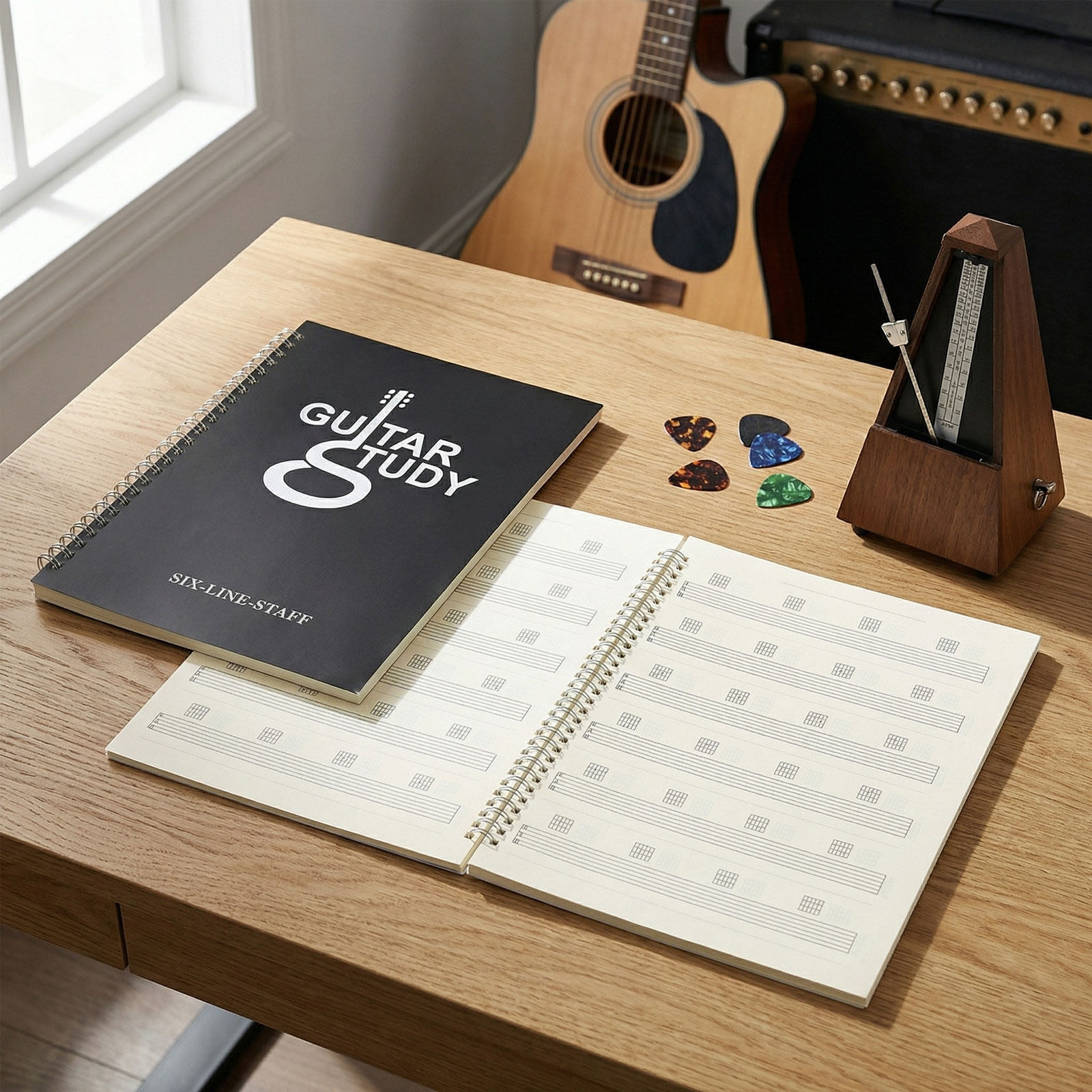 2 cahiers de musique pour guit - Blank Sheet Music Notebook avis et prix