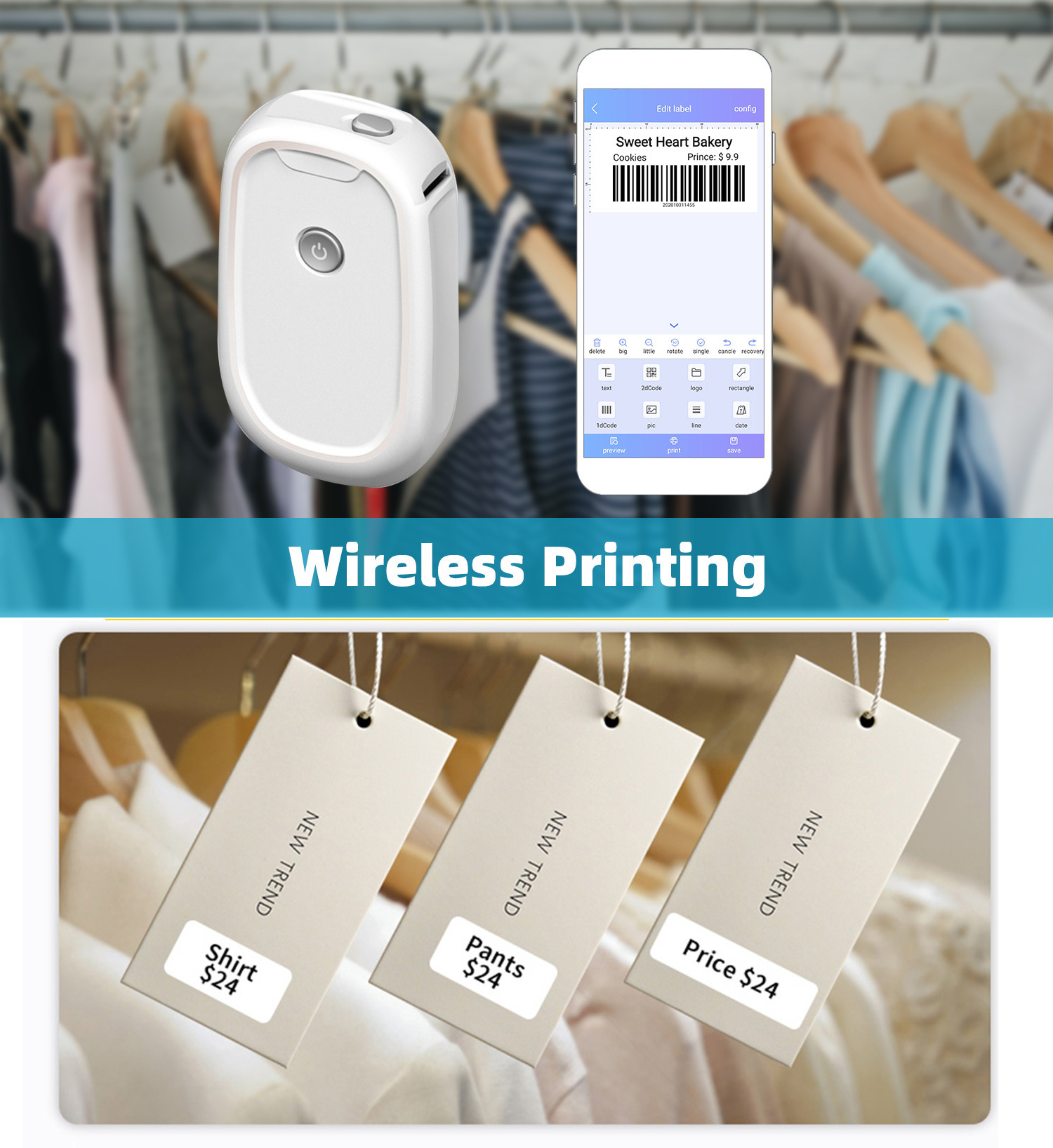 Mini Machine à étiquettes Port - Mini Pocket Thermal Printer Paper Roll avis et prix