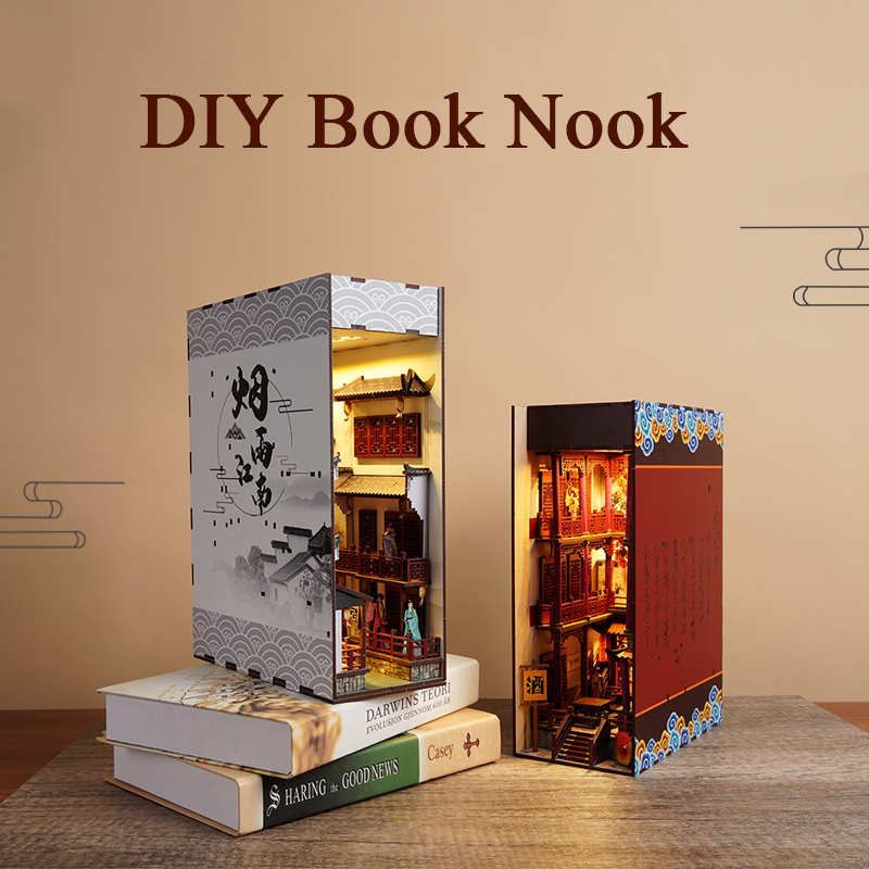 Kits de construction miniature - Diy Wooden Book Nook Kit Shelf Insert avis et prix
