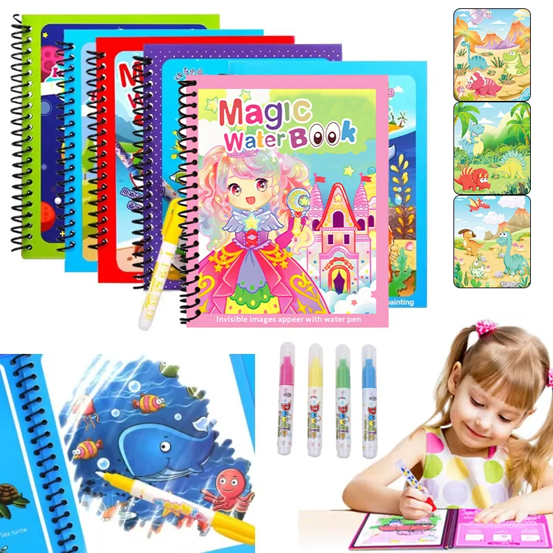 Livre de dessin magique à l'ea - Reusable Water Magic Coloring Book avis et prix