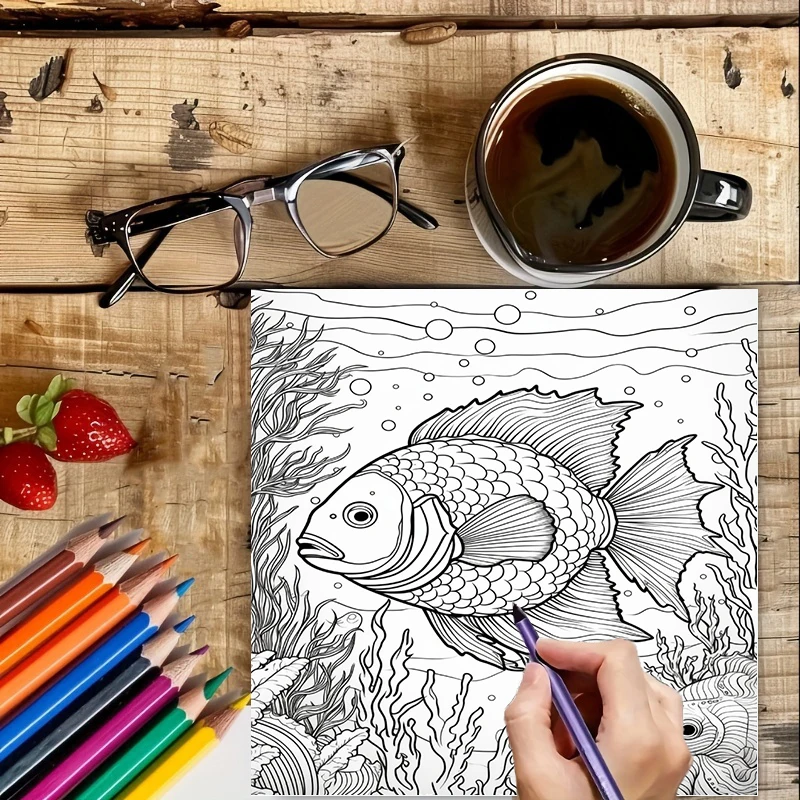 Livre de coloriage sous-marin  - Adult Coloring Book Stress Relief avis et prix