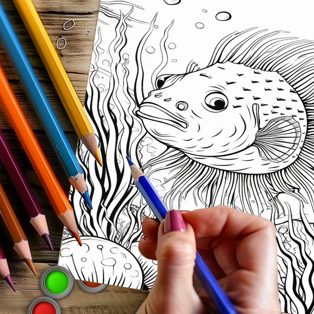 Livre de coloriage sous-marin  - Adult Coloring Book Stress Relief avis et prix