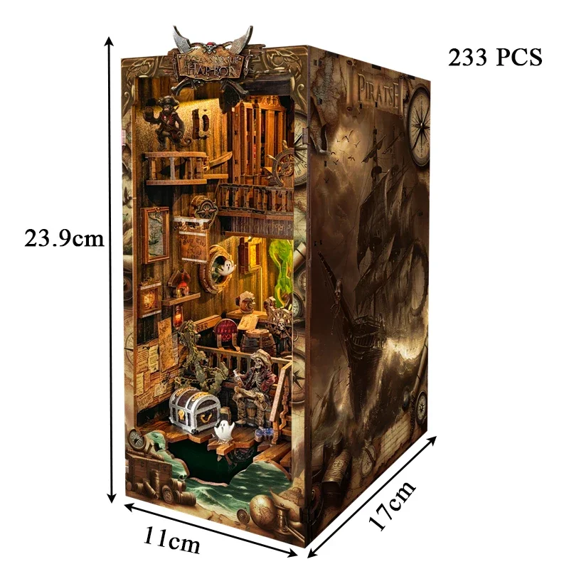 Miniature bricolage en bois no - Diy Wooden Book Nook Kit Shelf Insert avis et prix