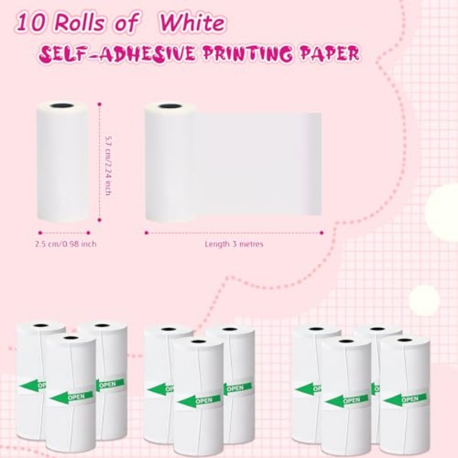 10 rouleaux de papier autocoll - Mini Pocket Thermal Printer Paper Roll avis et prix
