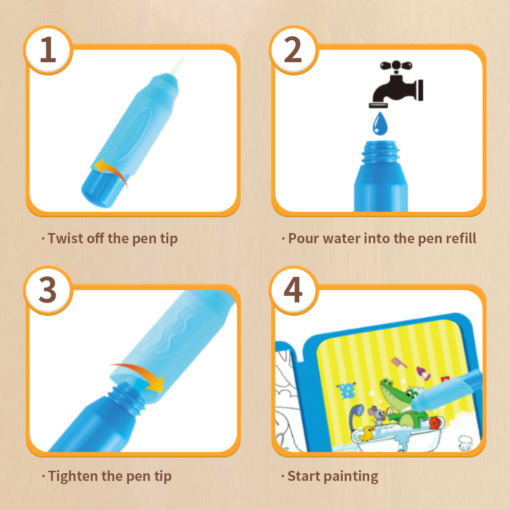 Livre de peinture à l'eau magi - Reusable Water Magic Coloring Book avis et prix