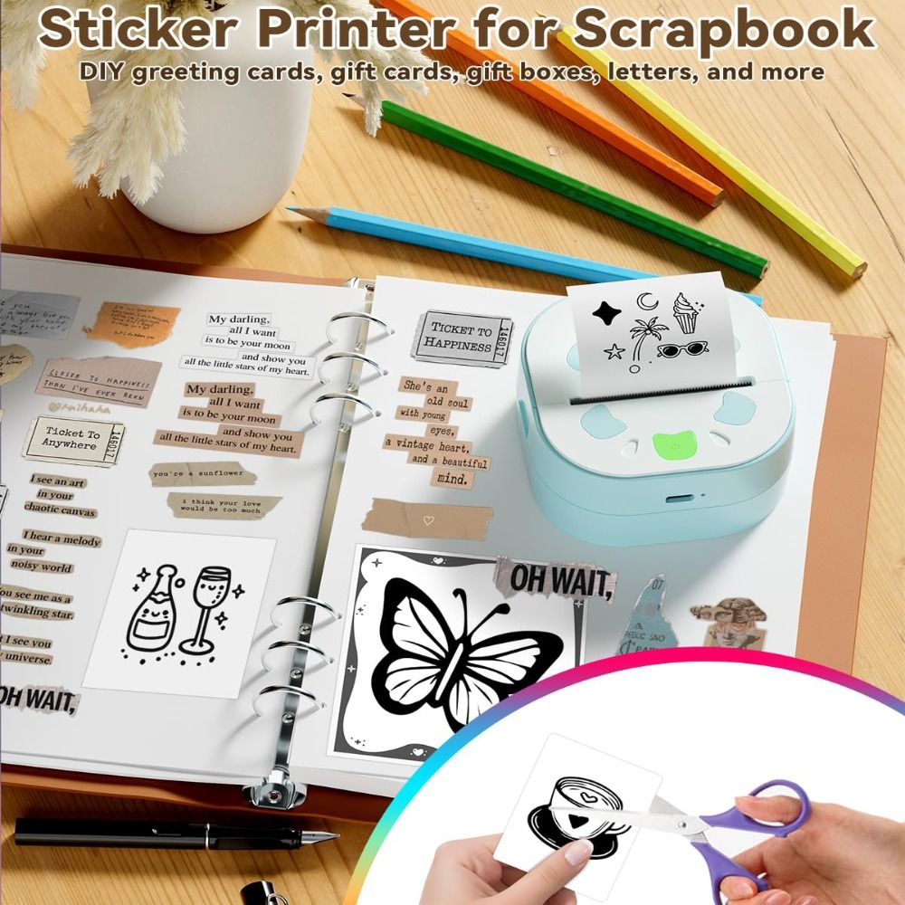 Mini imprimante d'autocollants - Mini Pocket Thermal Printer Paper Roll avis et prix
