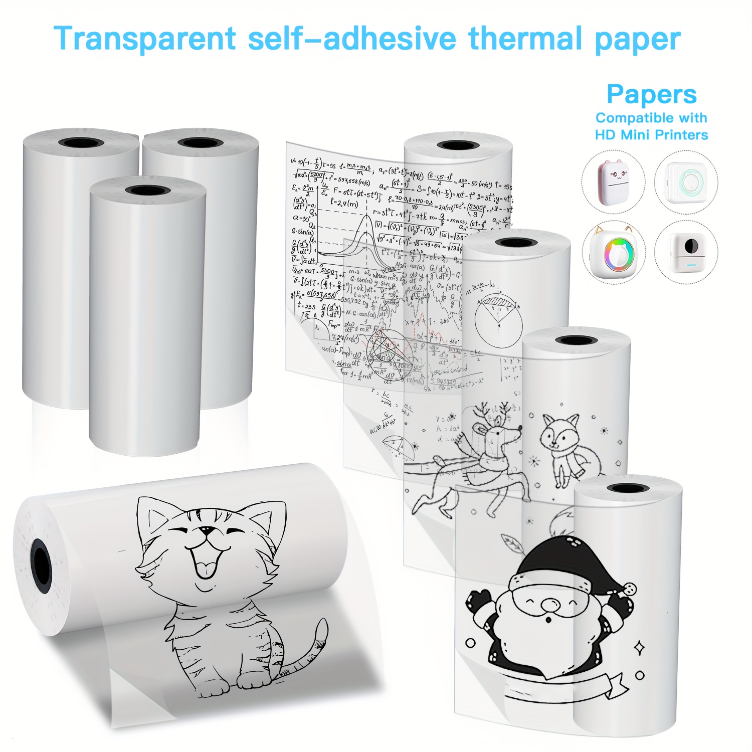 2/4/8 rouleaux de papier therm - Mini Pocket Thermal Printer Paper Roll avis et prix