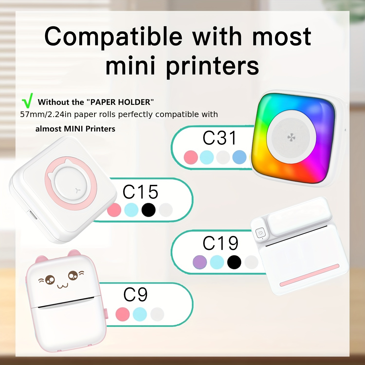 2/4/8 rouleaux de papier therm - Mini Pocket Thermal Printer Paper Roll avis et prix